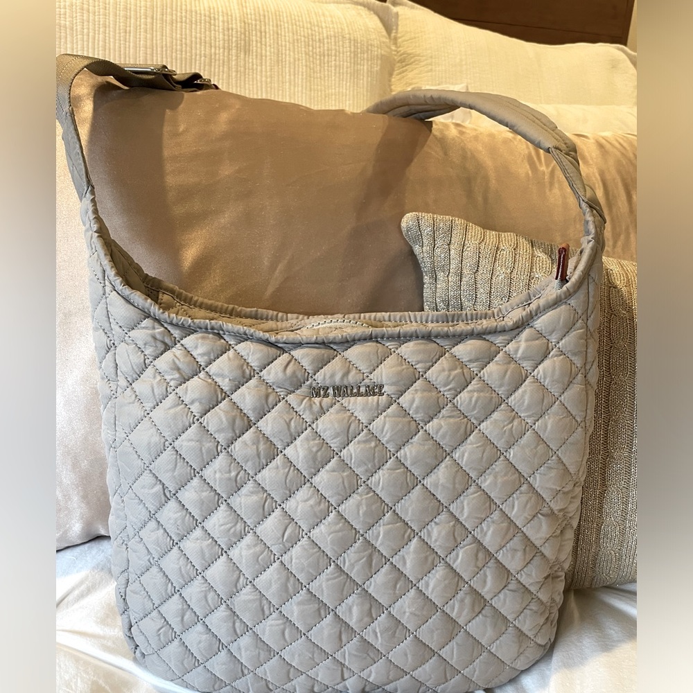 MZ Wallace Quilted Crossbody Bag in Gray